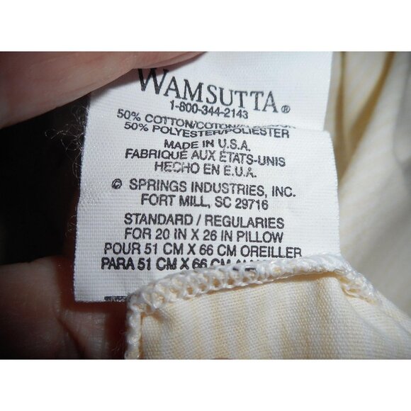 2 Vintage Wamsutta yellow striped pillowcases - Picture 4 of 6